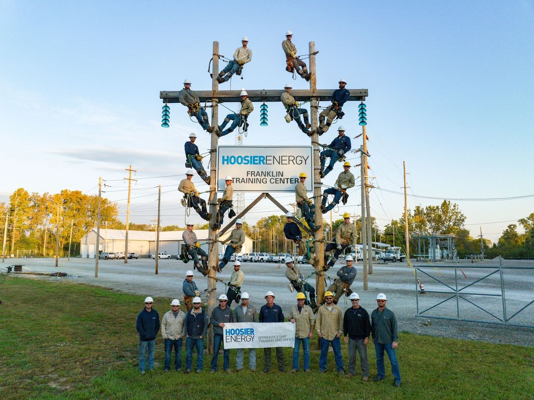 Apprentices and instructors pose together at the completion of HEATS Climbing School at The Training Center in Franklin.